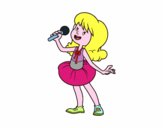 Estrella del pop cantando