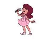 Estrella del pop cantando