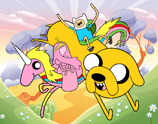 Finn y Jake con la Princesa Chicle