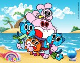 Gumball y amigos contentos