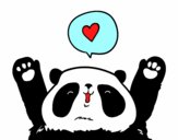 Dibujo Panda enamorado pintado por KJSV75