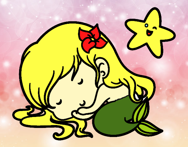 Sirenita chibi durmiendo