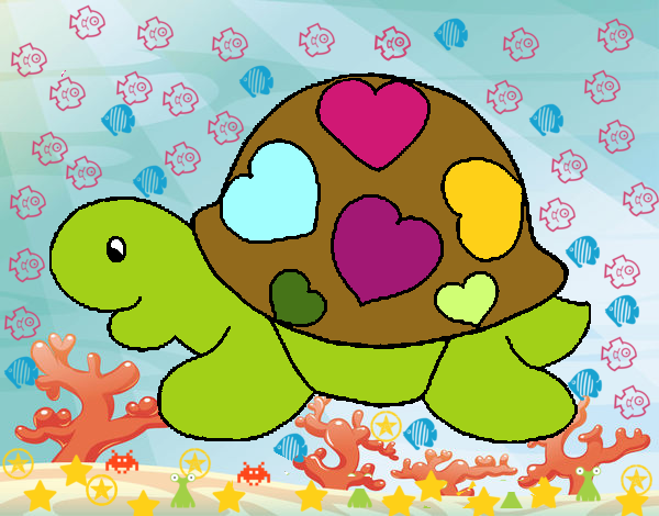 Tortuga con corazones