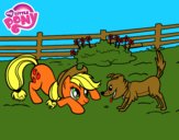 Dibujo Applejack y Winona pintado por Mlpcloudy