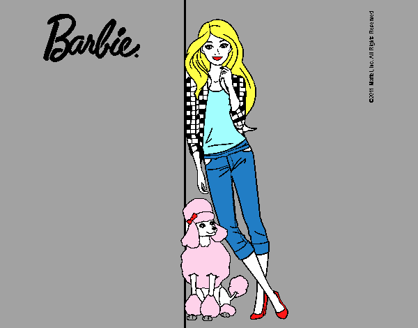 Barbie con cazadora de cuadros