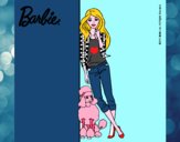 Barbie con cazadora de cuadros