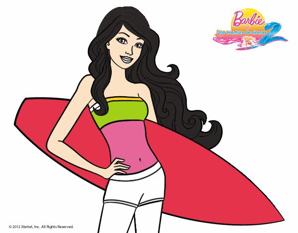 Barbie con tabla de surf