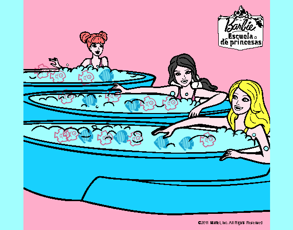 Barbie y sus amigas en el jacuzzi