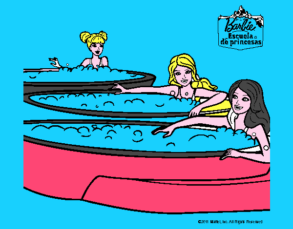 Barbie y sus amigas en el jacuzzi