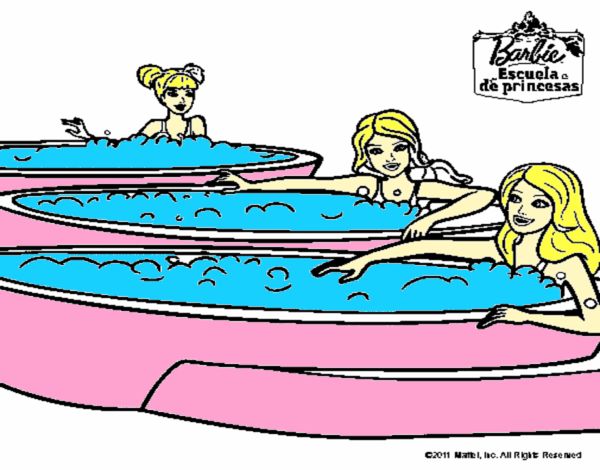 Barbie y sus amigas en el jacuzzi