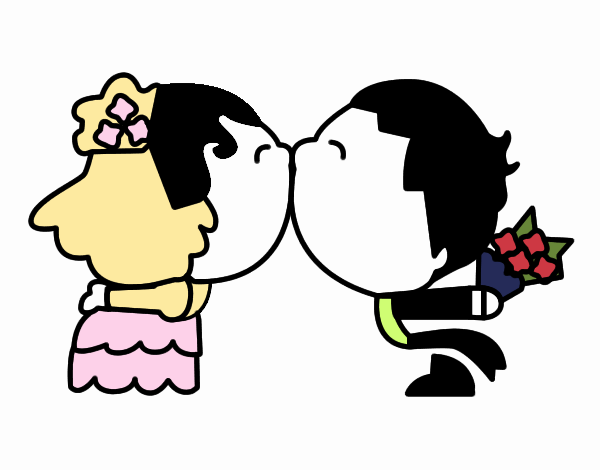 Beso de recién casados