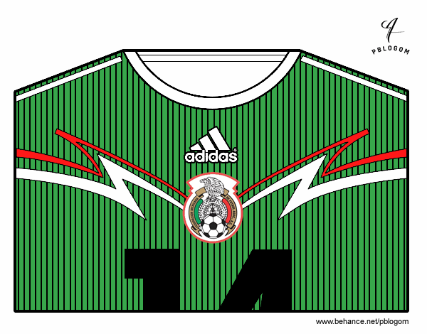 Camiseta del mundial de fútbol 2014 de México