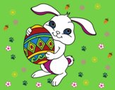 Dibujo Conejo con huevo de pascua pintado por linda423