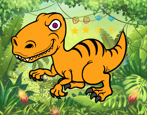 Dibujo Dinosaurio velociraptor pintado por frederick2