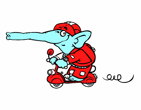 Elefante en moto