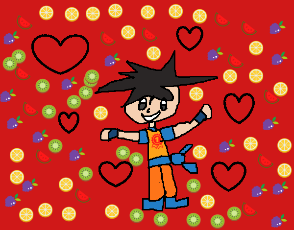 Dibujo de Goku enamorado pintado por en  el día 21-02-16 a las  03:59:55. Imprime, pinta o colorea tus propios dibujos!