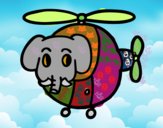 Helióptero con elefante