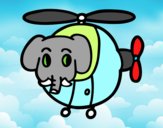 Helióptero con elefante