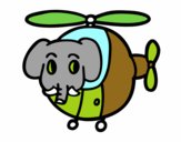 Helióptero con elefante