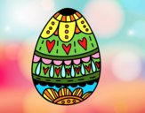 Dibujo Huevo de Pascua con corazones pintado por queyla