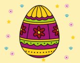 Dibujo Huevo de Pascua con decoraciones pintado por linda423