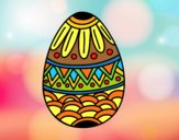 Dibujo Huevo de Pascua con decorado estampado pintado por queyla