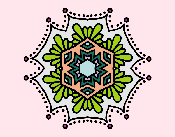 Dibujo Mandala flor simétrica pintado por Bassy