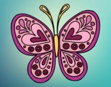 Dibujo Mandala mariposa pintado por macheli