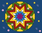 Dibujo Mandala mosaico estrella pintado por linda423