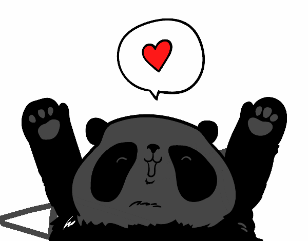 Dibujo de Panda enamorado pintado por en Dibujos.net el día 19-02-16 a