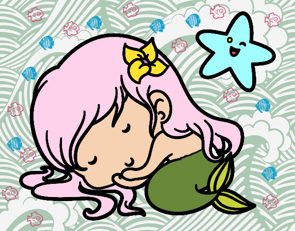 Sirenita chibi durmiendo