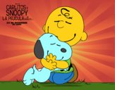 Snoopy y Carlitos abrazados