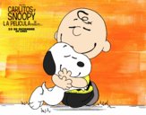 Snoopy y Carlitos abrazados