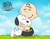 Snoopy y Carlitos abrazados