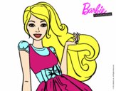 Dibujo Barbie con su vestido con lazo pintado por ariadna6
