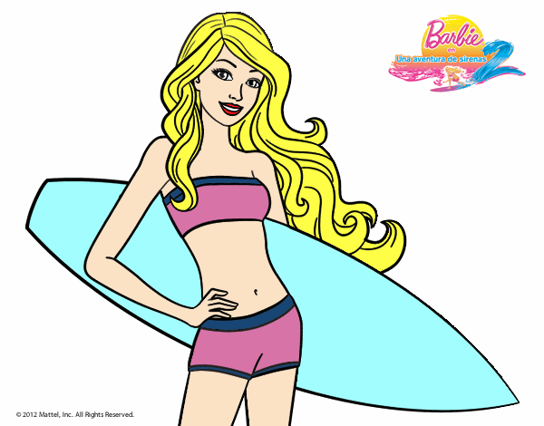 Barbie con tabla de surf