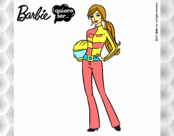 Dibujo Barbie piloto de motos pintado por valemb