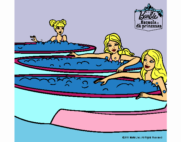 Barbie y sus amigas en el jacuzzi