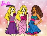 Barbie y sus amigas vestidas de fiesta