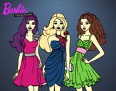 Dibujo Barbie y sus amigas vestidas de fiesta pintado por ElenaG