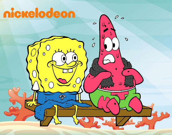 Bob Esponja y Patricio en bañador