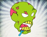 Dibujo Cabeza de zombi pintado por Cince