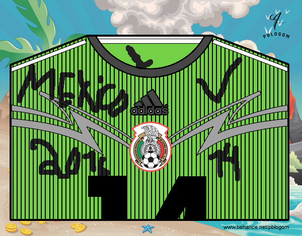 Camiseta del mundial de fútbol 2014 de México