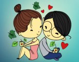 Dibujo Dos jóvenes enamorados pintado por CuteCake