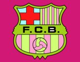 Dibujo Escudo del F.C. Barcelona pintado por meagan