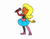 Estrella del pop cantando