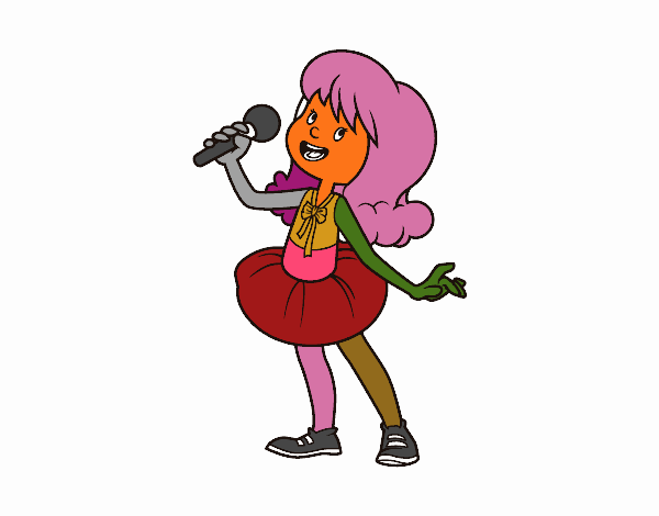 Estrella del pop cantando