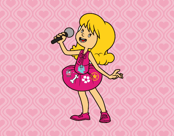 Estrella del pop cantando