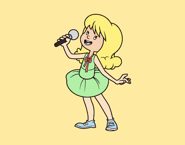 Estrella del pop cantando