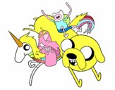 Finn y Jake con la Princesa Chicle